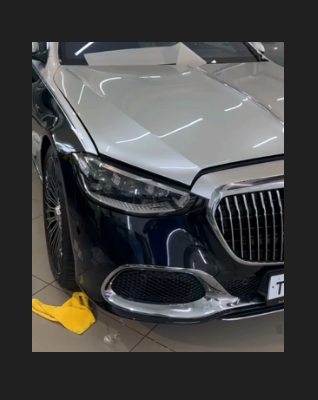 Оклейка Mercedes полиуретаном Sunmax 44 Metal Gray PPF 