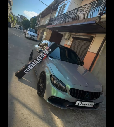 Оклейка Mercedes полиуретаном Sunmax 10 Lime Gray PPF