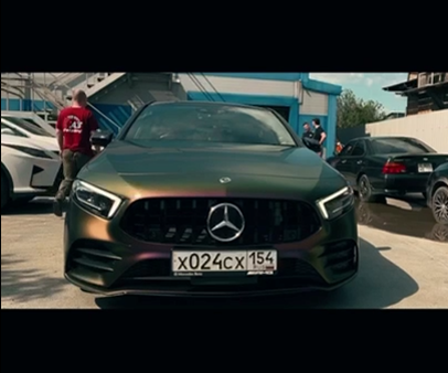 Оклейка Mercedes цветным полиуретаном Sunmax 33 Purple Haze Matt PPF