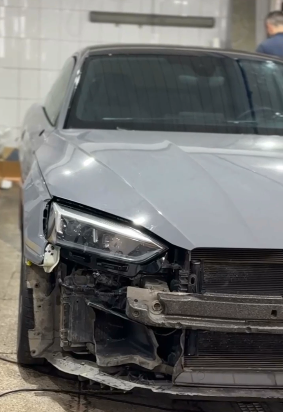 Оклейка Audi цветным полиуретаном Sunmax 16 Nardo Gray Gloss PPF